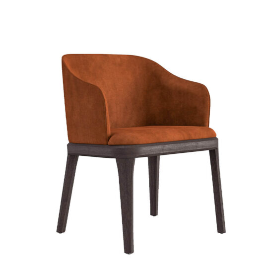 Fauteuil Repas Contemporain Tissu Orange Damble