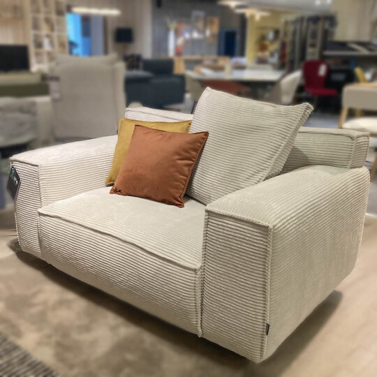 Fauteuil Vesta Tissu Cotele Blanc Showroom Vazardhome