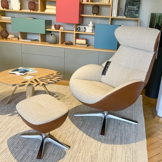 Fauteuil Relax Tissu Gris Conform Showroom Vazardhome Globe