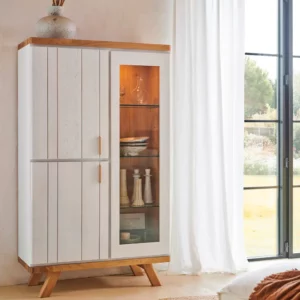 Vitrine Style Scandinave Blanc Havane