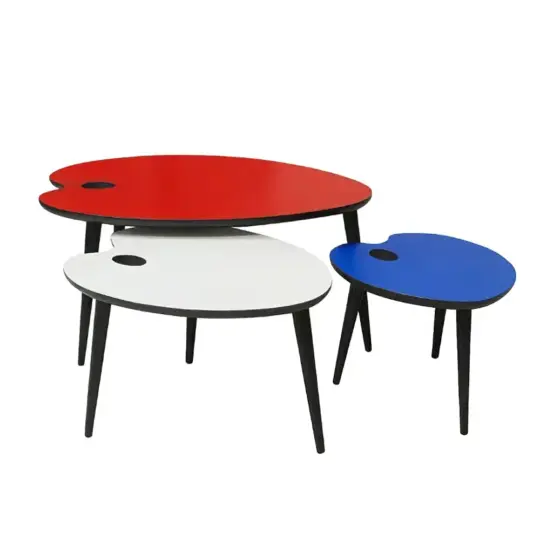 Tables Gigognes Rouge Bleu Blanc Palettes Batel