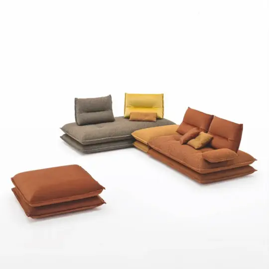 Canape Modulable Cuir Tissu Moderne Aerre Italia Twins