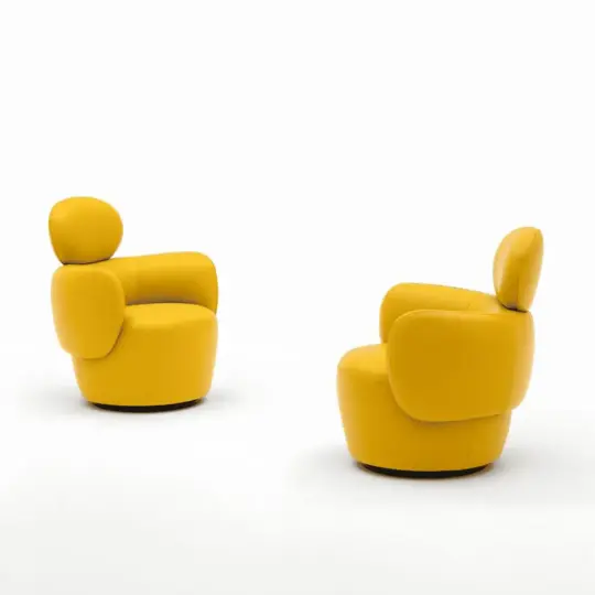 Fauteuil Cuir Jaune Moderne Aerre Italia Sillage