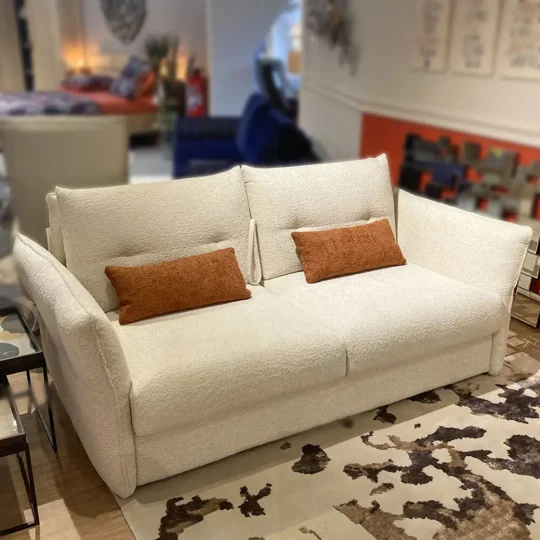 Canape Dobble Convertible Balnc Bouclettes Vazard Home Aubaine