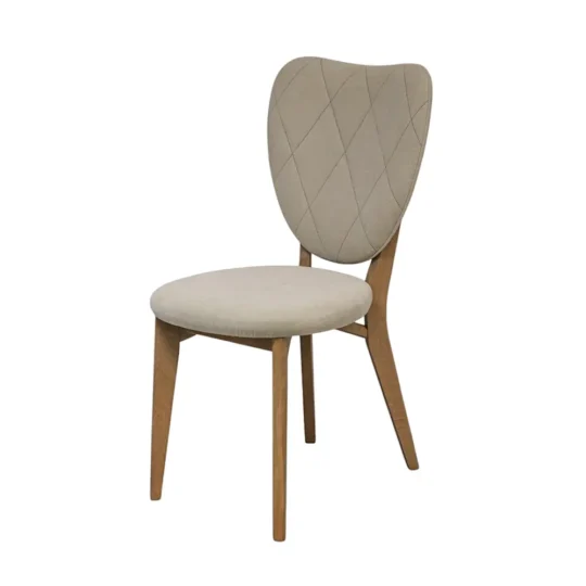 Chaise Chene Massif Tissu Beige Moderne Cosy