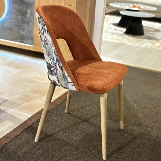 Chaise Moderne Dos Tissu Evelyne