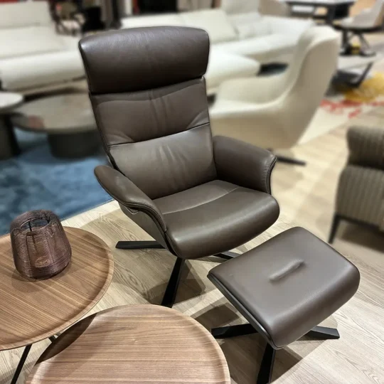 Fauteuil Design Relax Cuir Chocolat Puzzle Showroom Vazardhome