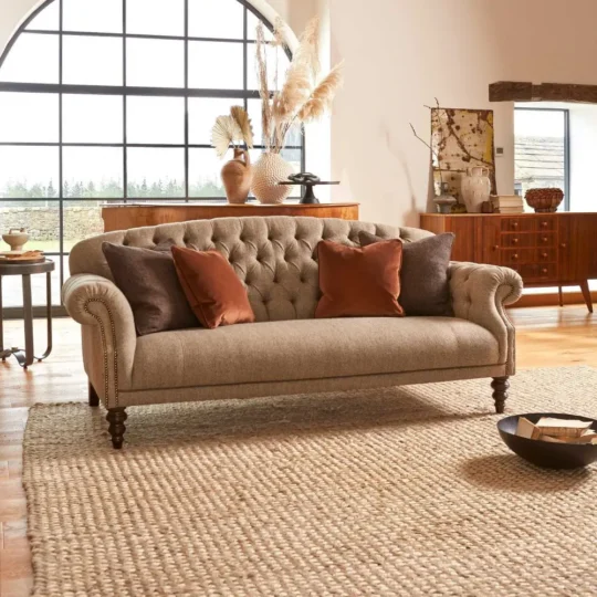 Timeless Chesterfield Canape Chesterfield Anglais Chic Tissu Tetrad Arbroath