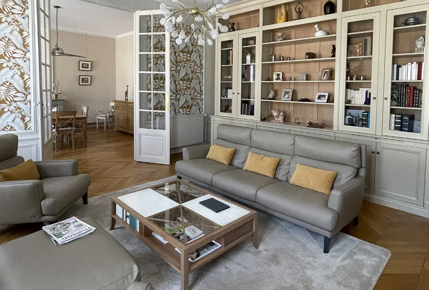 Decorateur Renovation Appartement Salon Bibliotheque Tapis Paris Normandie Vazardhome