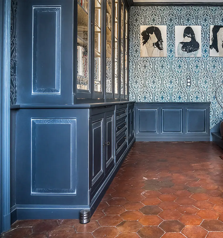 Decorateur Transformation Bureau Bibliotheque Detail Papier Peint Poissy Normandie Vazardhome