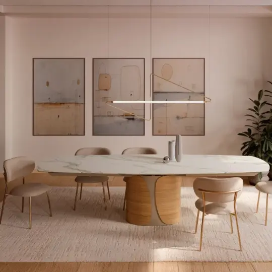 Table Ceramique Design Pied Bois Talos Bontempi