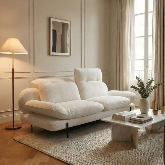 Canape Moderne Organique Tissu Bouclette Edo