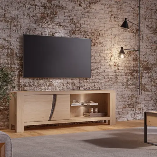 Meuble Tv Bois Ceramique Style Naturel Correze