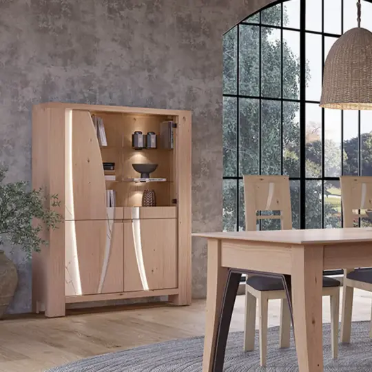 Vitrine Ceramique Blanche Bois Style Naturel Correze