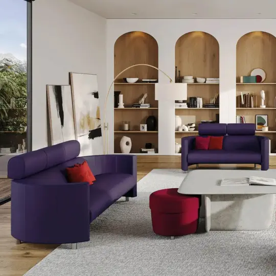 Canape Moderne Cuir Violet Neology Negresco