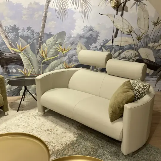 Canape Negresco Cuir Blanc Noelogy Showroom Vazardhome