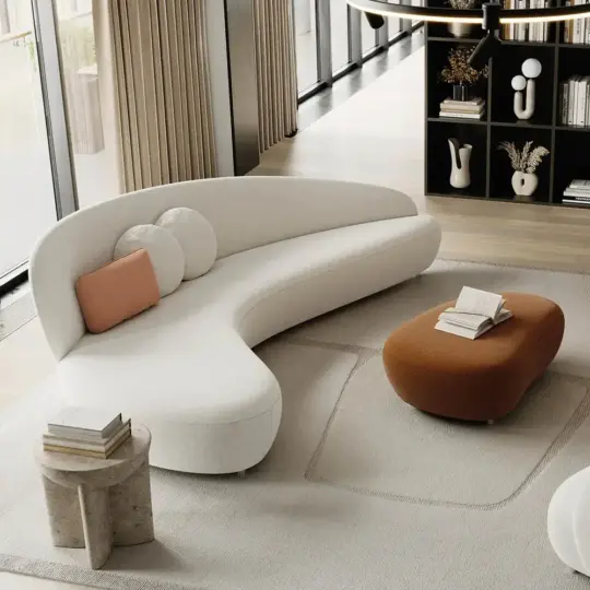 Canape Organique Moderne Tissu Blanc Neology Newton