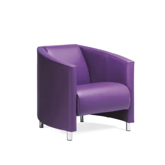 Fauteuil Moderne Cuir Violet Neology Greco