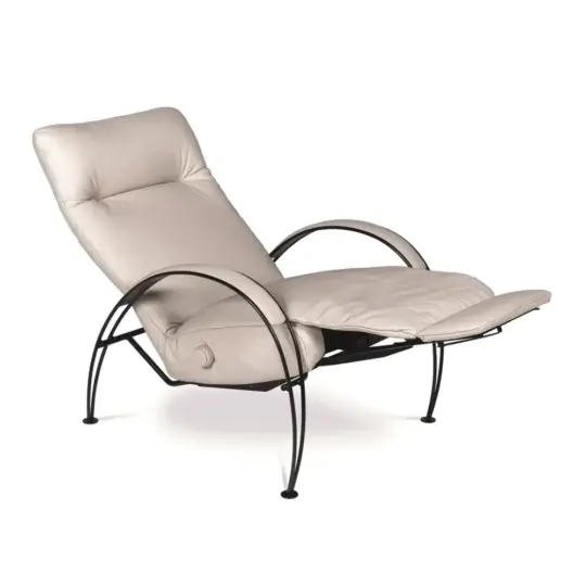 Fauteuil Relax Moderne Cuir Blanc Neology Cobalt