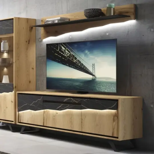 Meuble Tv Contemporain Ceramique Noire Daxe