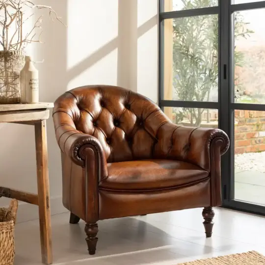 Timeless Chesterfield Fauteuil Anglais Cuir Capitons Confort Tetrad Beaton 2