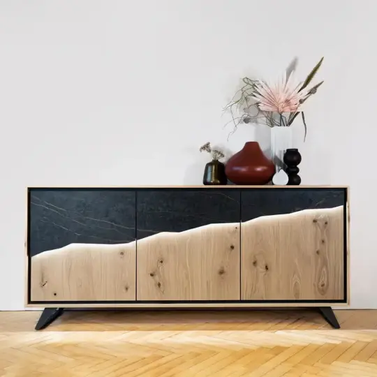 Buffet Moderne Ceramique Noire Showroom Daxe 2