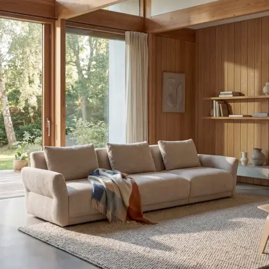 Canape Tissu Confort Beige Bondi