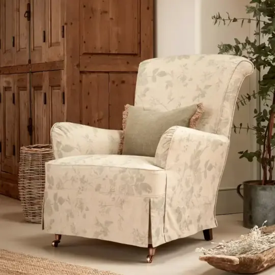 Fauteuil Anglais Dehoussable Chic Tissu Fleur Tetrad Darcy 2