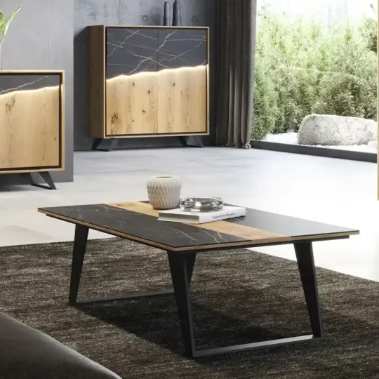 Table Basse Contemporaine Ceramique Noire Daxe 2