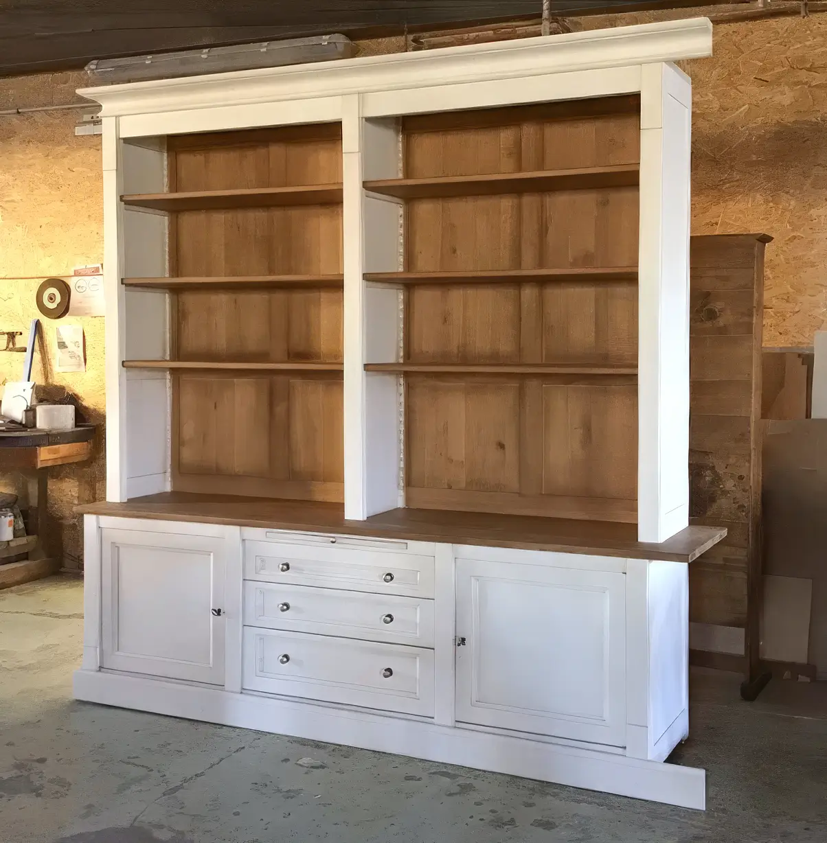 Atelier Fabrication Sur Mesure Bibliotheque Classique Blanche Vazardhome Pja 24 A