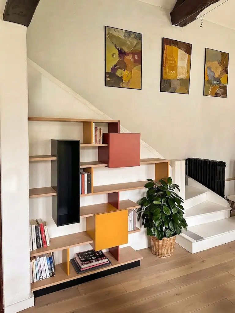 Bibliotheque Sous Escalier Niches Couleurs Vazardhome Pjs A22
