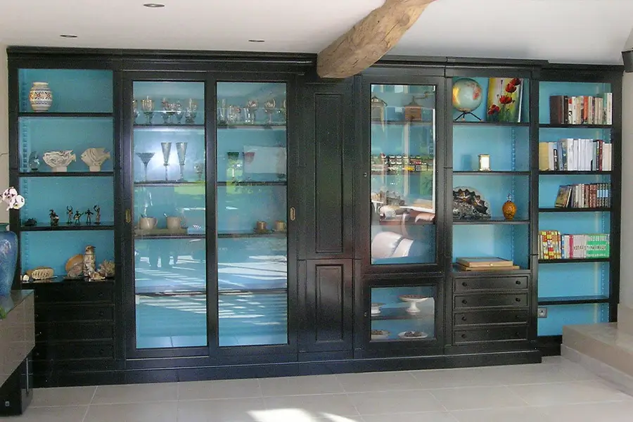 Bibliotheque Sur Mesure Classique Chic Noir Bleu Vazardhome Jpb 20d