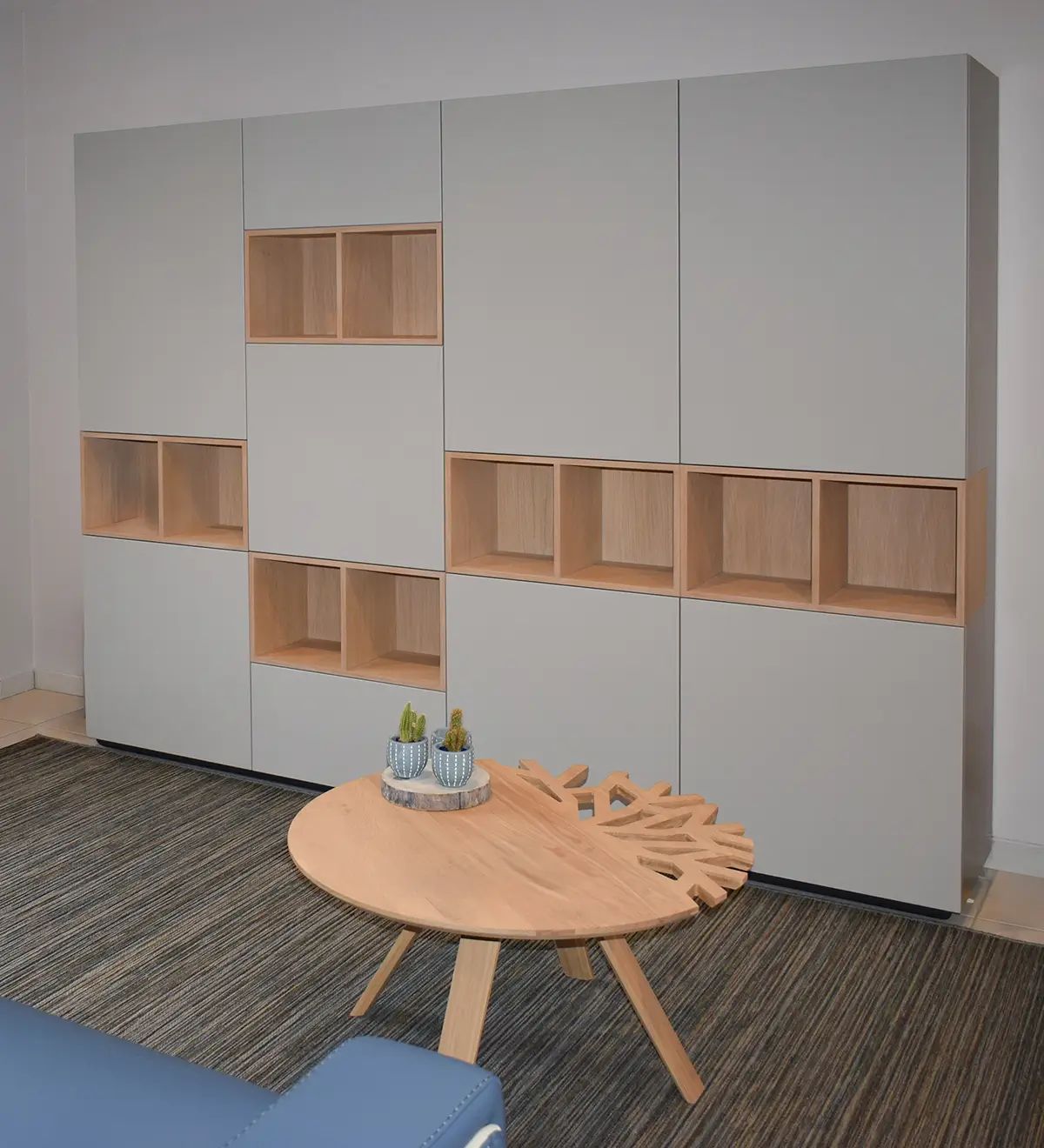Bibliotheque Sur Mesure Moderne Grise Vazardhome Pjb 20h
