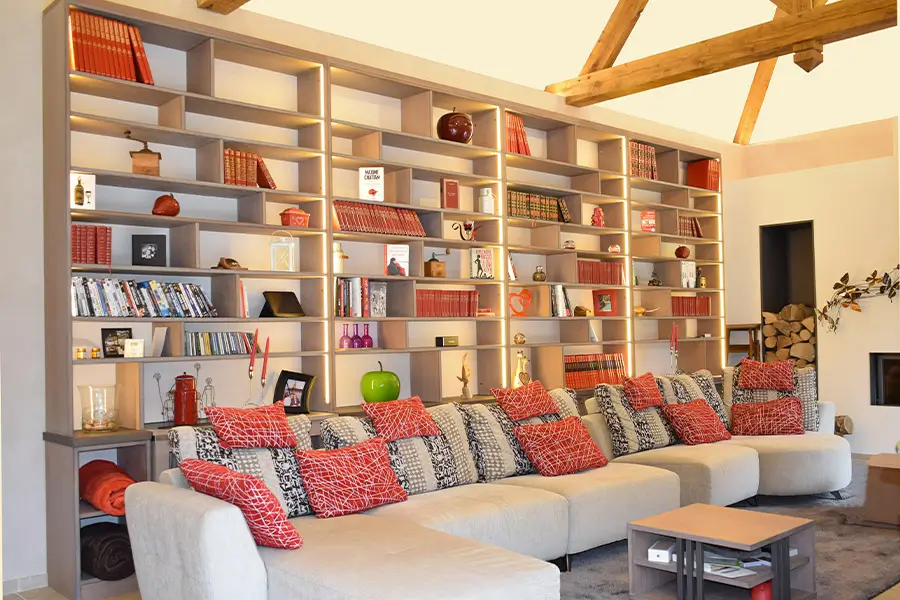 Bibliotheque Sur Mesure Naturel Bois Vazardhome Pjb 20f
