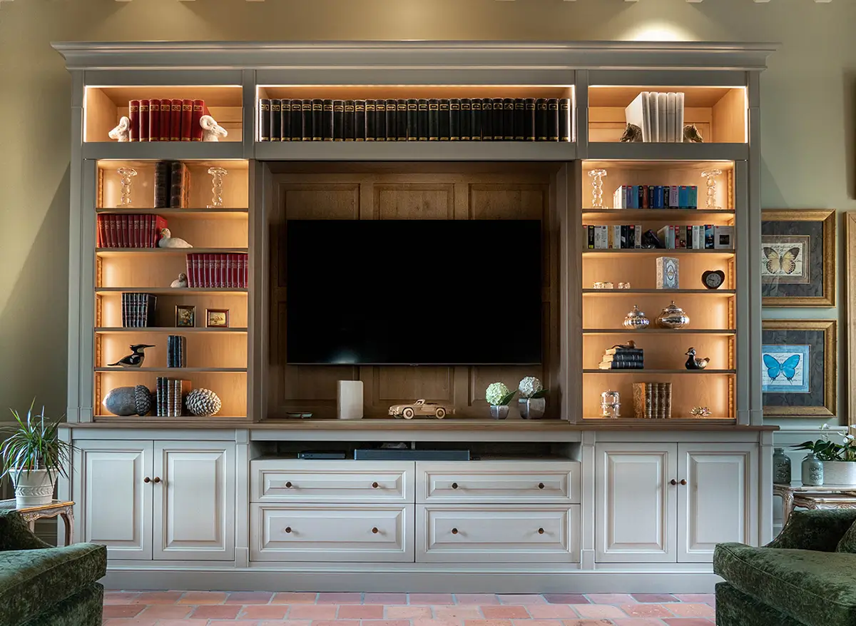 Bibliotheque Tv Sur Mesure Classique Chic Blanche Vazardhome Pjb 21a
