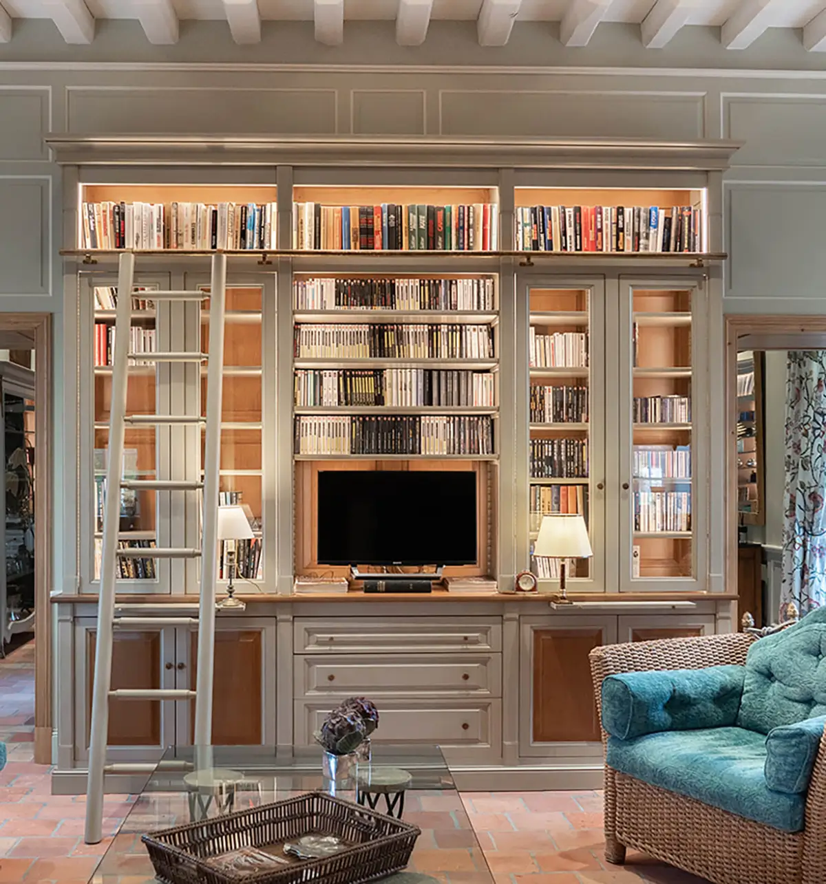 Bibliotheque Tv Sur Mesure Classique Chic Gris Vazardhome Pjb 21b