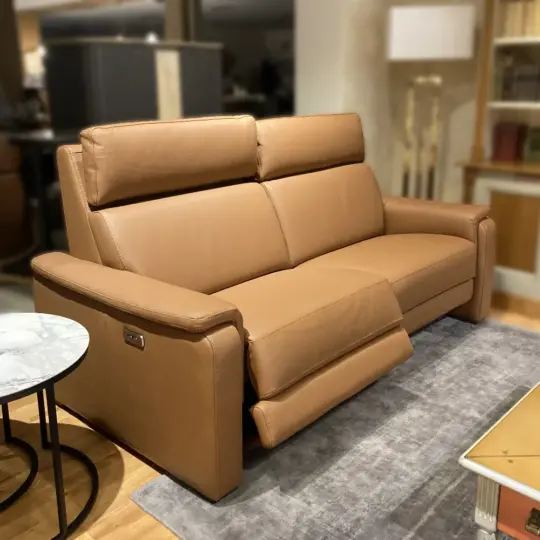 Canape Relaxation Cuir Marron Plinio