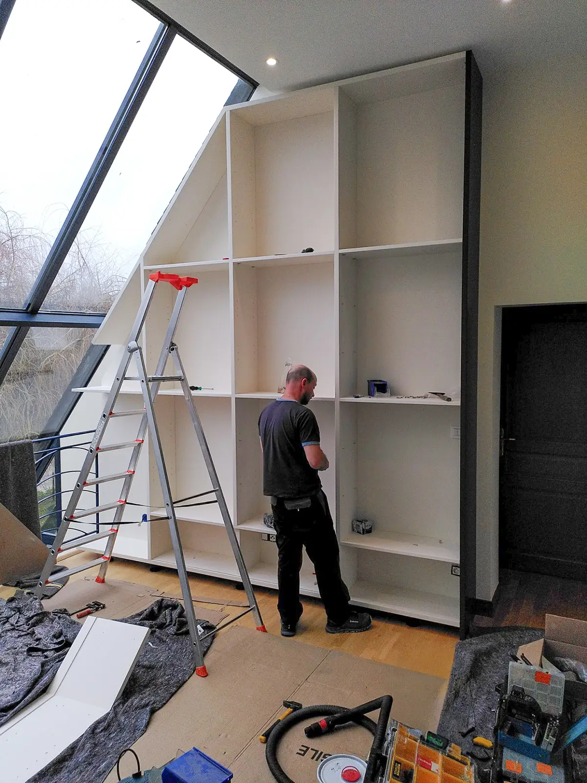 Grande Bibliothèque Mezanine Sur Mesure Installation Vazardhome Pjbi 24e