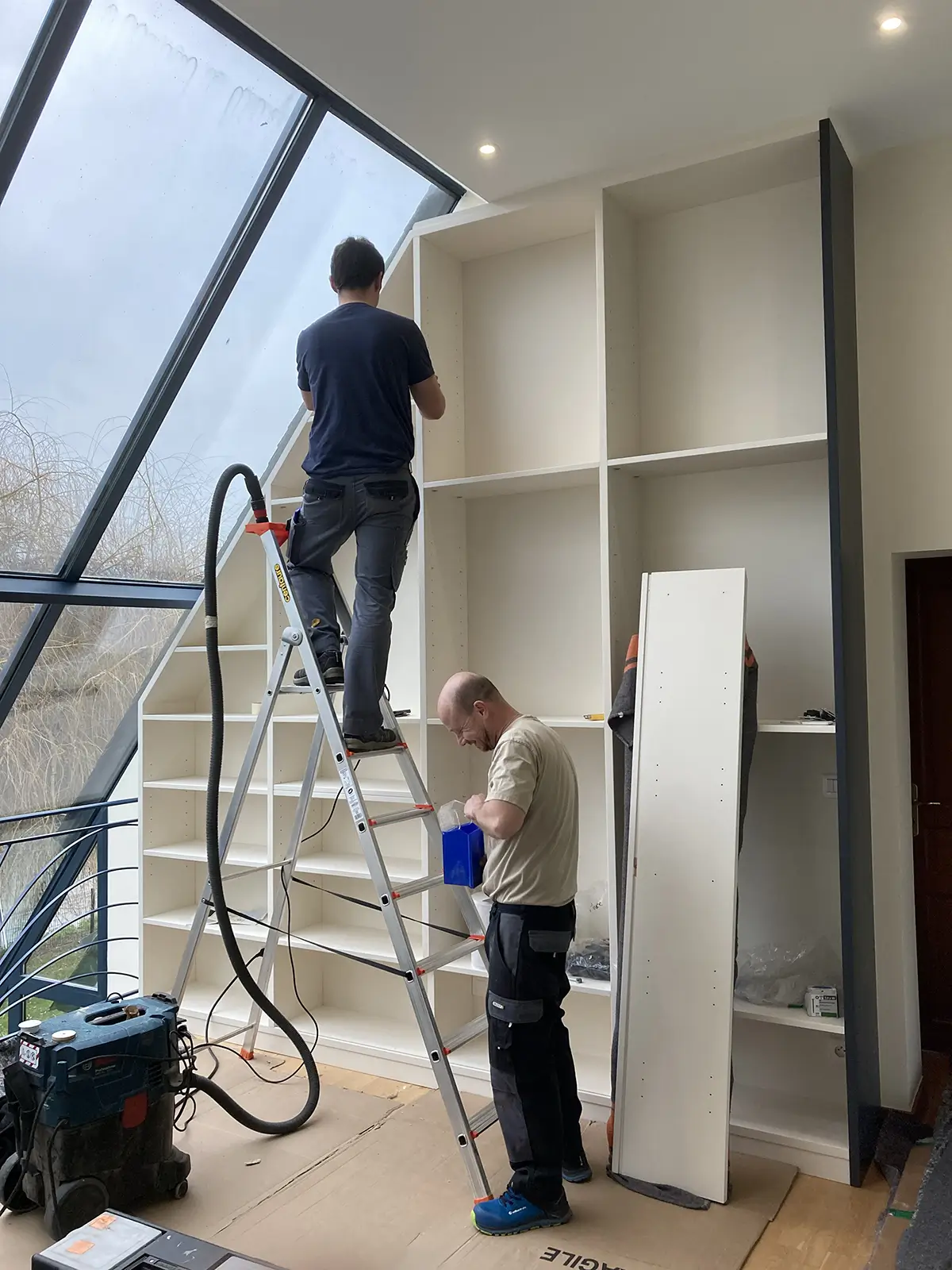 Grande Bibliothèque Mezanine Sur Mesure Montage Agenceurs Vazardhome Pjbi 24e