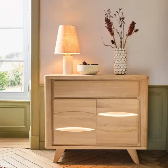 Meuble Entree Naturel Moderne Bois Ceramique Blanche Olonne