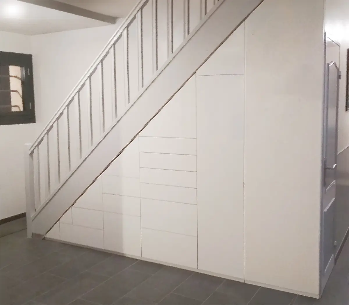 Rangement Dressing Sous Escalier Sur Mesure Laque Blanche Vazard Home Pjs D21