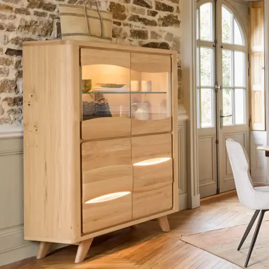Vitrine Naturel Moderne Bois Olonne