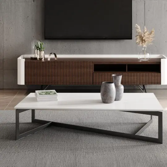 Table Basse Blanche Contemporaine Bangkok
