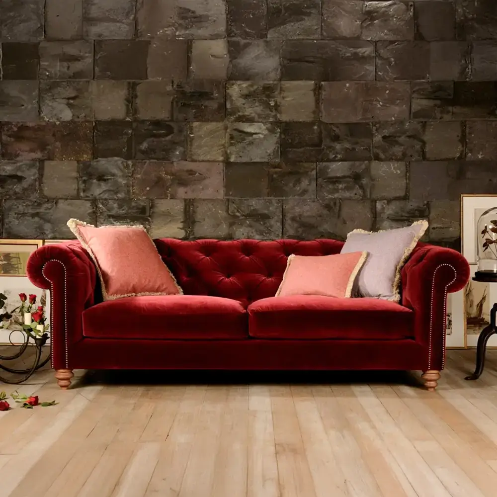 Chesterfield Anglais Velours Rouge Grand Confort Tetrad Coniston Chesterfield Anglais Velours Rouge Grand Confort Tetrad Coniston