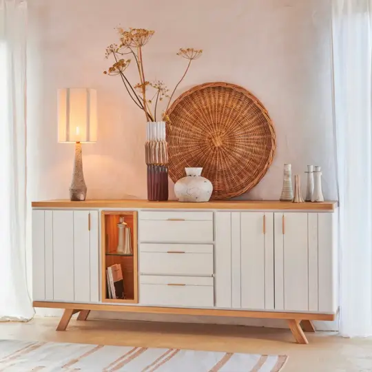 Buffet Style Campagne Chic Blanc Havane