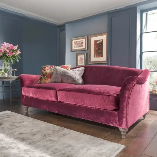Canape Anglais Velours Rose Tetrad Lamour
