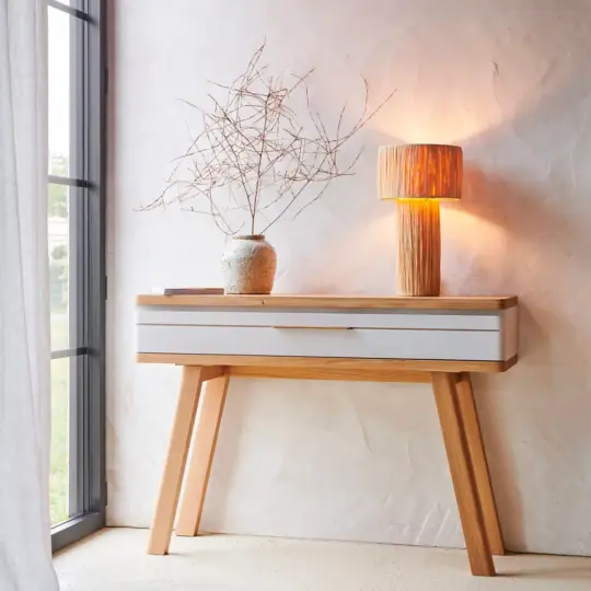 Console Style Campagne Chic Blanc Havane