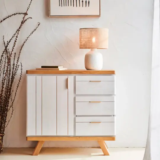 Meuble Entree Style Campagne Chic Blanc Havane