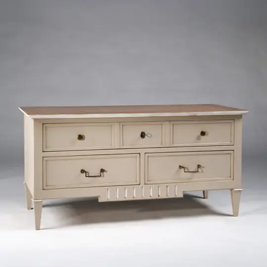 Meuble Tv Classique Chic Laque Beige Elegant