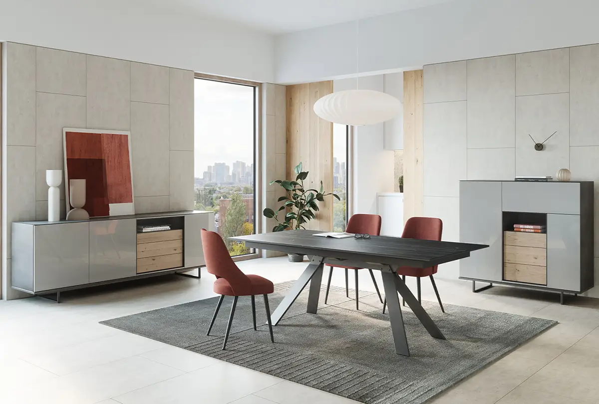 Salle A Manger Contemporaine Laque Grise Design Nantes Ferstone